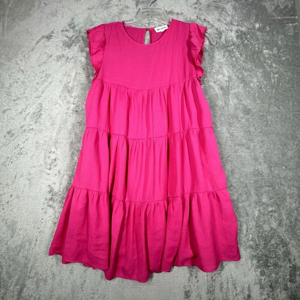 Pink Ruffled Mini Dress - Picture 2 of 8